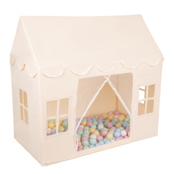 KiddyMoon Spielhaus Kinderzelt Für Kinder Kinderhaus Faltbares Design Kinder Spielzelt Indoor Kreativität Kuschelecke Kinderzelt Perfekt Für Drinnen Und Draußen Kinderzimmer, Naturfarbe:pastellblau/pastellgelb/weiß/minze/puderrosa, 200 Bälle