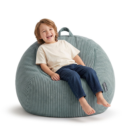 KiddyMoon Sitzsack für Kinder 2-in-1 Spielzeug Aufbewahrung 80x80x50cm, Grün