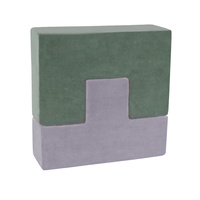 KiddyMoon Schaumstoff Würfel für Baby Weiche Velours Blöcke Schaum Spielzeug Montessori-Spielzeug mit Schaum und viel Spaß für Kinder, Hergestellt in der EU, Lagunetürkis-Waldgrün-Eisblau-Berggrau, 9 Stücke