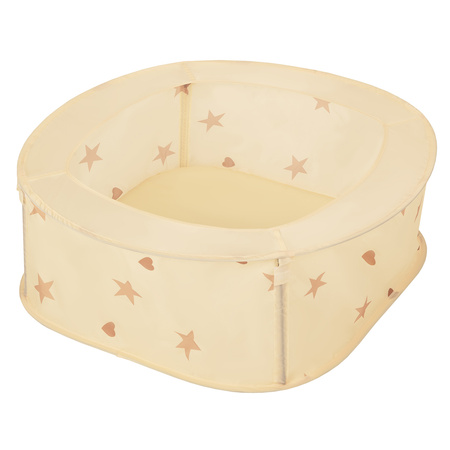 NK-200X Faltbarer Laufstall Bällepool für Kinder mit Bälle Pop-Up Laufgitter, hellbeige:pastellbeige/weiß/grau, 400 Bälle