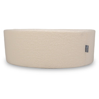 KiddyMoon Bällebad für Baby mit Teddy-Plüsch, Größere 7 cm Bälle für Eine Vollere Füllung, ab 8 Monaten, Abnehmbarer Bezug, Creme, 90 x 30 cm Ohne Bälle