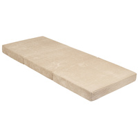 KiddyMoon Kinder Matratzen Aufklappen aus Schaumstoff Kindermatratze Kleinkindmatratze Kinderzimmer Faltmatratze, beige, 165x70x10 cm