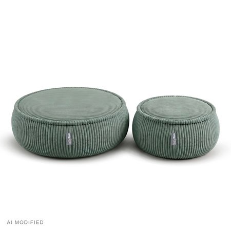 KiddyMoon Kinderpouf aus Schaumstoff mit abnehmbarem Bezug, grün, M