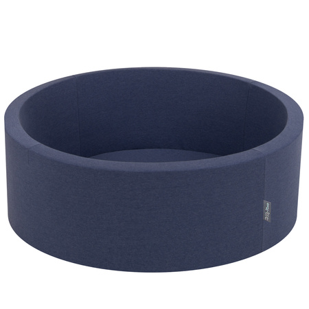 KiddyMoon Bällebad Bällepool mit bunten Bällen ∅ 7Cm für Babys Kinder Rund, dunkelblau:weiß/grau/babyblau/rosa, 90x30cm/200 Bälle