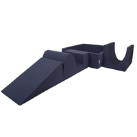 KiddyMoon Spielplatz aus Schaumstoff mit Quadrat Bällebad Bälle Hindernisläufen, dunkelblau:weiß/grau/minze, Bällebad (300 Bälle) + Version 3