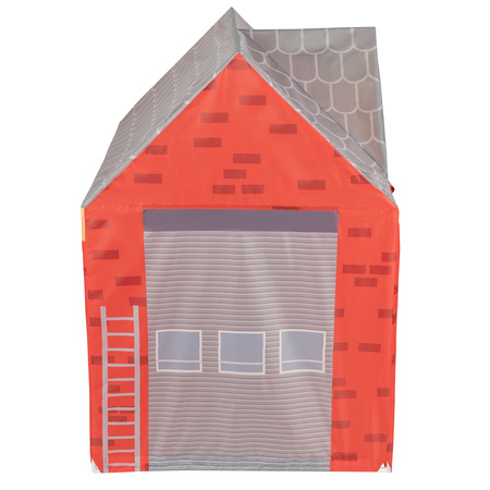 Spielhaus Spielzelt Feuerwehrhaus Faltbares Für Kinder Realistisches Design Langlebige Und Sichere Materialien Leicht Zu Montieren Perfekt Für Drinnen Und Draußen, rot-grau:schwarz/gelb/blau/rot/grün, 100 Bälle