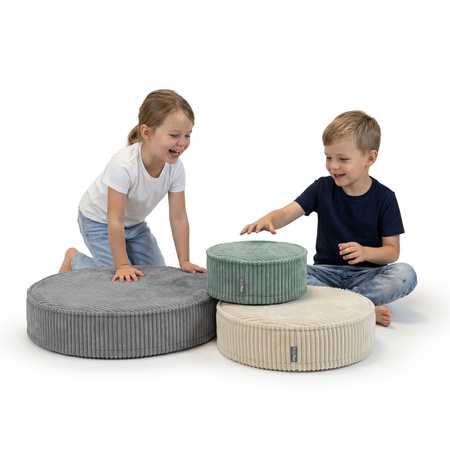 KiddyMoon 3-Teilige Schaumstoff Elements für Kinder Kinderzimmer-Accessoire, zielony-beżowy-ciemnoszary