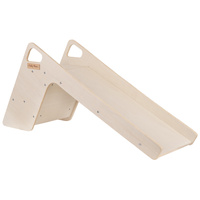 KiddyMoon Kinder Rutsche Aus Holz Stabile Kleinkinderrutsche Multifunktion Montessori, Natürlich, Groß