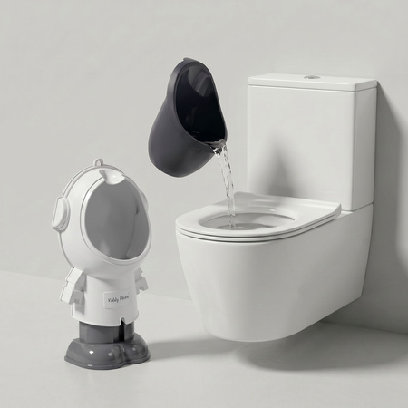 KiddyMoon Kinder-Töpfchen Höhenverstellbar Urinal für Kind Astronaut Design, weiß, UNI