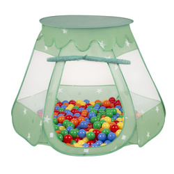 Baby Spielzelt Mit Plastikbällen Für Kinder Leicht und Kompakt ideal für Drinnen Und Draußen Fördert Sensorische Integration Schneller Aufbau, minze:gelb/grün/blau/rot/orange, 100 Stück