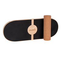 Balance Board aus Holz für Erwachsene und Kinder Koordinationstraining Balancebrett Physiotherapie Skateboard Surfbrett Surf Sport Fitness Crossfit Yoga - Mit Matte und ohne Matte erhältlich, Natürlich, 80x30cm
