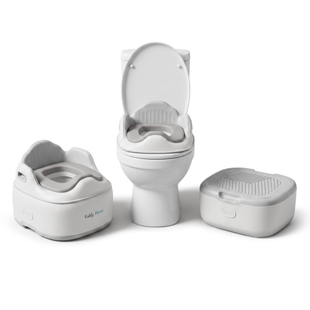 KiddyMoon Töpfchen für Kinder Ergonomisch Toilettentrainer Abschließbarer Deckel, Grau, UNI