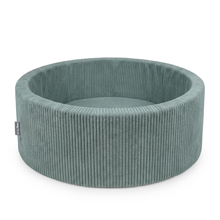 KiddyMoon Bällebad für Kinder aus Schaumstoff, weicher Rippbezug, abnehmbarer Bezug, weiches und sicheres Spielzeug, waschbar, Grün: Ohne Bälle, 90 x 30 cm Ohne Bälle