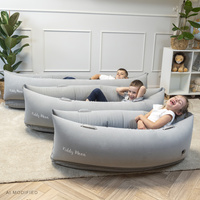 KiddyMoon Peapod Sensorischer Stuhl für Kinder Aufblasbarer Entlastungstherapie, grau, L