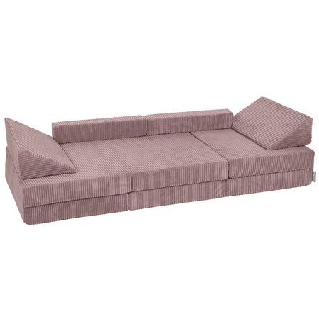 KiddyMoon Kindersofa Aufklappen aus Schaumstoff Spielsofa für Kinder Schlafsofa Kindersessel Kinder Couch Kinder Sofa für Kinderzimmer Kindercouch Faltmatratze Matratzen, Violett, 140x55x30 cm