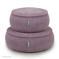 KiddyMoon Kinderpouf aus Schaumstoff mit abnehmbarem Bezug, violett, M