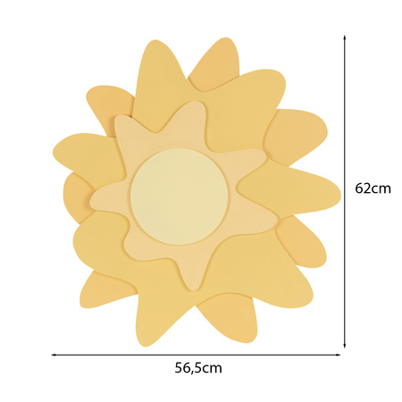 KiddyMoon Wanddekor 3D Wandskulpturen Kinderzimmer Akccessoire Für Kinder Wanddeko, Sonne: Gelb, UNI