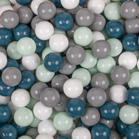 KiddyMoon Rund Bällebad Velvet Bällepool ∅ 7Cm Ballgruben Für Babys Spielbad Kleinkinder, Hergestellt in der EU, waldgrün: dunkeltürkis/grau/weiß/minze, 90 x 30 cm 200 Bälle