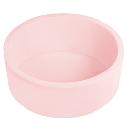 Bällebad Bällepool für Baby Kinder mit 200 bunten Bällen Rund, rosa: babyblue/puderrosa/perle, 90x30cm/Ohne Bälle