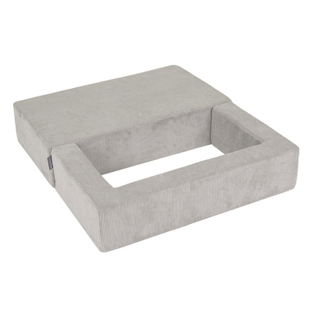 KiddyMoon Kindersofa und Bällen Für Kinder Weiches Schaumstoff-Sofa Leich Modulares Sofa Vielseitig Abnehmbarer Bezug Perfekt für Spiel Lernen und Entspannung, hellgrau: pastellbeige/pastellblau/weiß/perle, Sofa + 100 Bälle