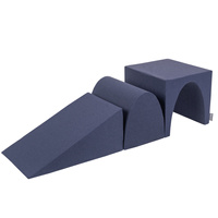 KiddyMoon Spielplatz aus Schaumstoff 3-teiliges Set Zwickel L/Hügel/Tunnel, dunkelblau, Multi-Größe