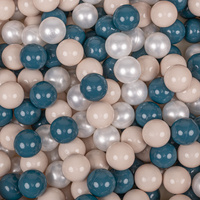 Laufstall mit Korb und Bällen Laufgitter für Kinder, beige:dunkeltürkis/pastellbeige/perle, 200 Bälle