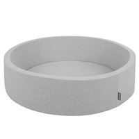 KiddyMoon Rund Bällebad Bällepool ∅ 7Cm Ballgruben Bunten Bällen Für Babys Spielbad Kleinkinder, Hergestellt in der EU, hellgrau: grau/weiß/transparent/babyblue, 120x30cm/600 Bälle