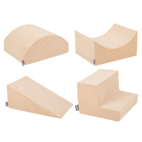 KiddyMoon Spielplatz Velvet Aus Schaumstoff Für Babys Hindernisläufen, Hergestellt In Der EU, sandbeige, Multi-Größe