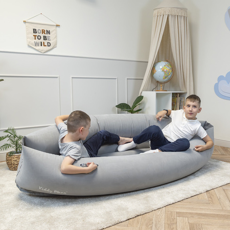 KiddyMoon Peapod Sensorischer Stuhl für Kinder Aufblasbarer Entlastungstherapie, grau, XL