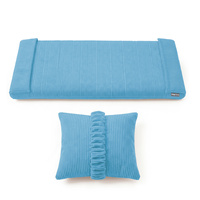 KiddyMoon Matratze mit Kissen für Balance Board Rippenstrick Bezug Waschbarer Bezug, blau, Matratze/Kissen