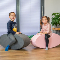 KiddyMoon Schaumstoff Wippe Baby Hüpfer für Kinder, dunkelgrau, M