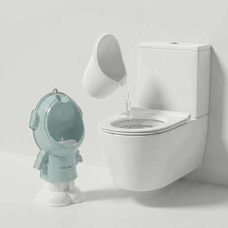 KiddyMoon Kinder-Töpfchen Höhenverstellbar Urinal für Kind Astronaut Design, Blau, UNI