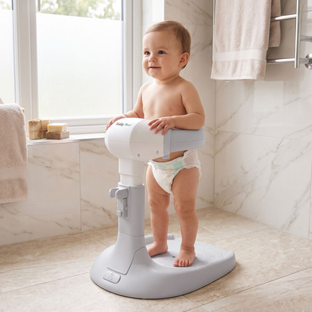 KiddyMoon Baby Duschständer Höhenverstellbar Faltbare Konstruktion, Grau, UNI
