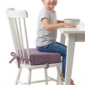 KiddyMoon Sitzerhöhung Für Kinder, Sitzkissen Für Kinderstuhl Mit 10 Cm Höhe, Waschbarem Bezug Und Bindebändern, violett, 33x33x10