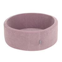 KiddyMoon Bällebad Kinder Schaumstoff Mit Bälle Für Baby ab 1 Jahr, violett: pastellbeige/weiß/perle, 90x30cm/300 Bälle