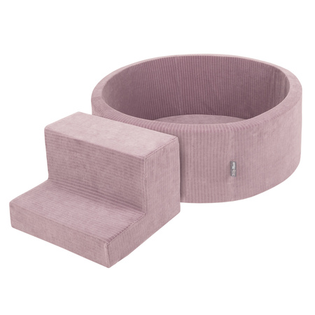 KiddyMoon Spielplatz Aus Schaumstoff Für Kinder mit Bälle Waschbare Bezug, violett: pastellblau/pastellgelb/weiß/minze/puderrosa, Bällebad (200 Bälle) + Stüfchen