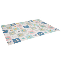 KiddyMoon Babymatte Zweiseitige Krabbelmatte Schaumstoffmatte Für Kinder Kindermatte Kindgerechte Muster Spielplatz Entwicklung Sicherer Und Bequemer Ideal Für Drinnen Und Draußen, Grau-Bergen/Elefant, 150x200x1cm
