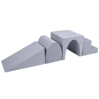 KiddyMoon Spielplatz Aus Schaumstoff Für Kinder Waschbare Bezug, Dunkelgrau, Multi-Größe