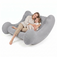 KiddyMoon Sensorischer Stuhl Rocker Für Kinder Sensorische Wippe Mit Pumpe, hellgrau, L