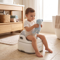 KiddyMoon Töpfchen für Kinder Ergonomisch Toilettentrainer Abschließbarer Deckel, Grau, UNI