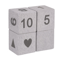 KiddyMoon Schaumstoff Würfel für Baby Weiche Blöcke Schaum Spielzeug Montessori-Spielzeug mit Schaum und viel Spaß für Kinder, Mix: hellgrau-drucken, 4 Stücke