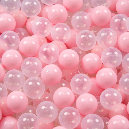 KiddyMoon Rund Bällebad Bällepool 7Cm Kronen-Muster Ballgruben Für Babys Spielbad Kleinkinder, Hergestellt in der EU, Golden-Ecru:  Rose/ Transparent