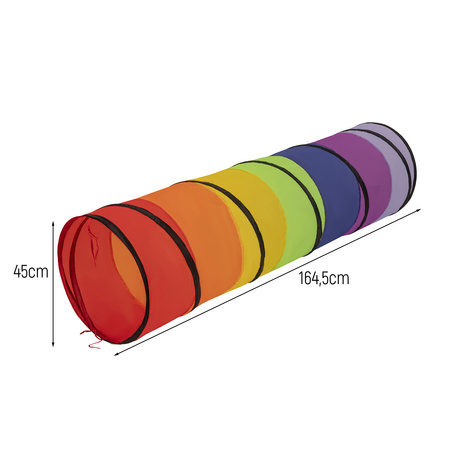 Pop-Up Tunnel Für Kinder Faltbarer Spieltunnel Leicht Und Flexibel Krabbeltunnel Ideal Für Drinnen Und Draußen Einfacher Aufbau Langlebig Sicher, mehrfarbig:mint/gelb/grün/blau/rot/orange, 400 Bälle