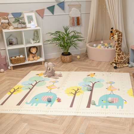 KiddyMoon Babymatte Zweiseitige Krabbelmatte Schaumstoffmatte Für Kinder Kindermatte Kindgerechte Muster Spielplatz Entwicklung Sicherer Und Bequemer Ideal Für Drinnen Und Draußen, Grün-Wald, 150x200x1cm