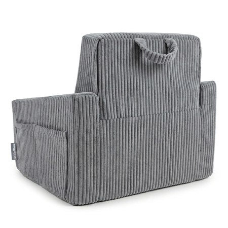 KiddyMoon Klappbarer Kindersessel aus Schaumstoff Kindersofa, dunkelgrau, UNI