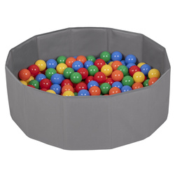 Faltbare Bällebad mit Bälle für Kinder Spielbad, Grau, 300 Bälle