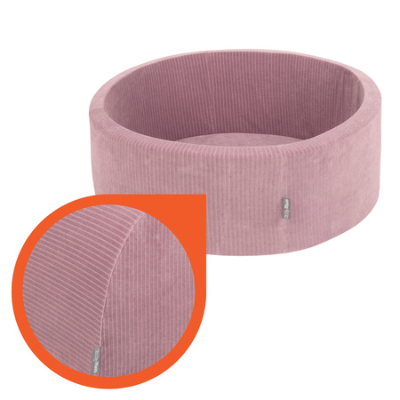 KiddyMoon Bällebad Kinder Schaumstoff Mit Bälle Für Baby ab 1 Jahr, violett: pastellbeige/weiß/perle, 90x30cm/300 Bälle