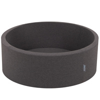 KiddyMoon Bällebad Bällepool mit bunten Bällen ∅ 7Cm für Babys Kinder Rund, dunkelgrau, 90x30cm/KEINE Bälle