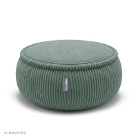 KiddyMoon Kinderpouf aus Schaumstoff mit abnehmbarem Bezug, grün, M