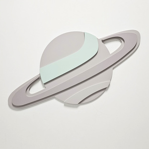 KiddyMoon Wanddekor 3D Wandskulpturen Kinderzimmer Akccessoire Für Kinder Wanddeko, Saturn: Beige/Grau, UNI